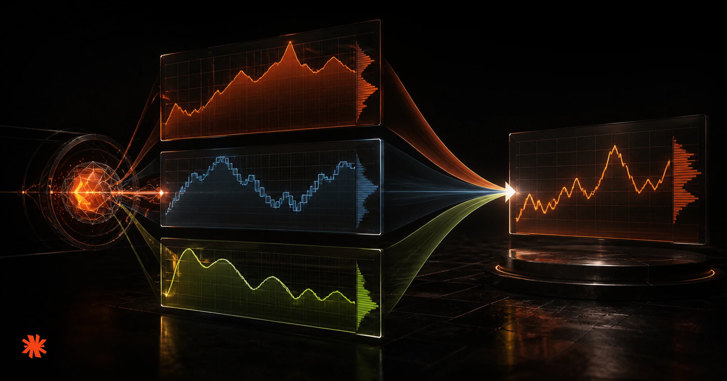 Multiple prediction-market venue price curves reconciled into one comparison
